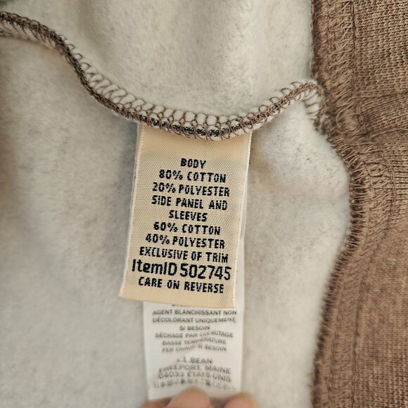 L.L.BEAN Quilted Quarter-Zip Pullover Sweatshirt Brown Women's Brown Size Large - Picture 7 of 12